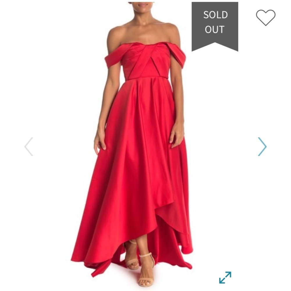 COPY - Jay Godfrey off the shoulder high low gown